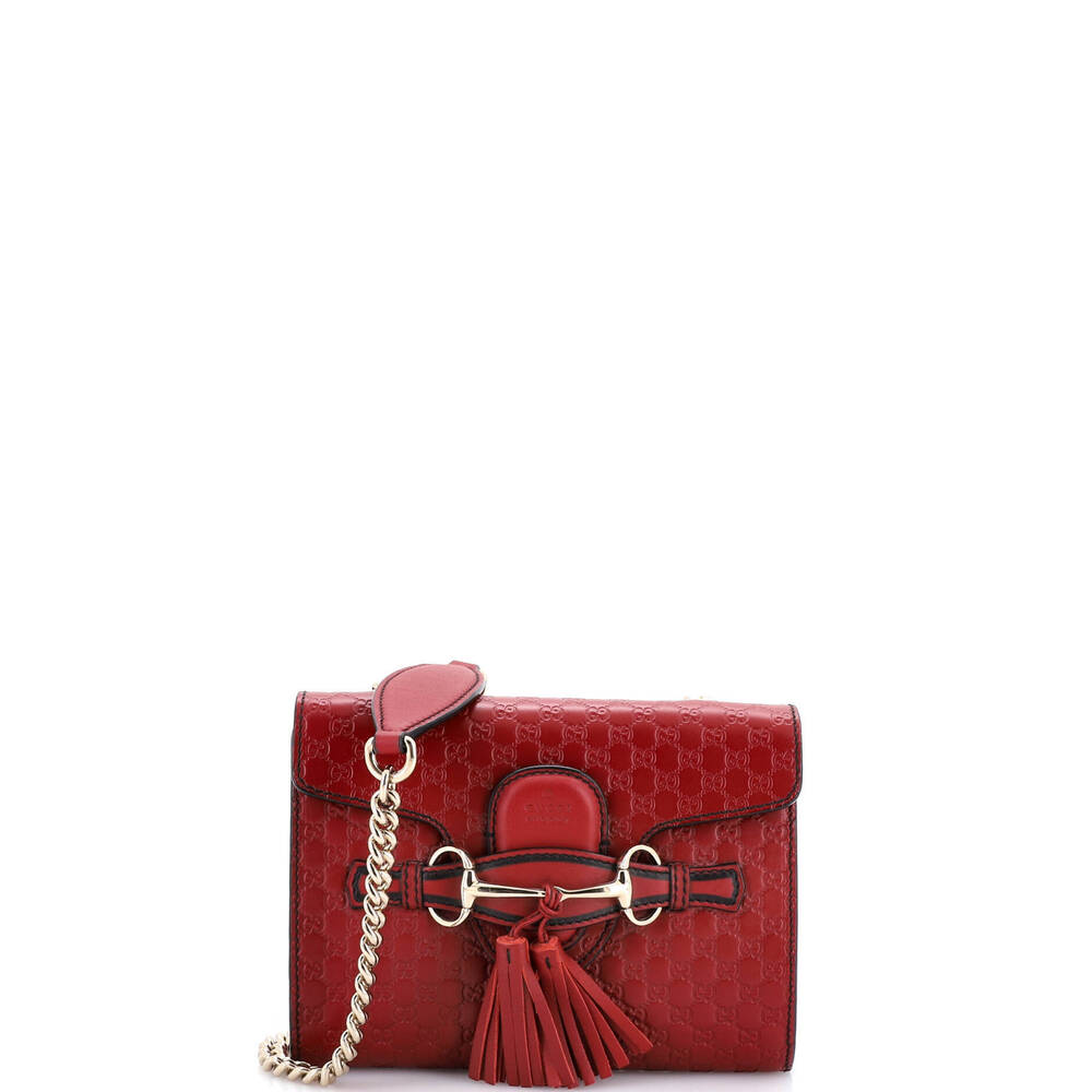 Gucci Mini Emily Chain Flap Bag Microguccissima Leather